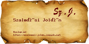 Szalmási Jolán névjegykártya